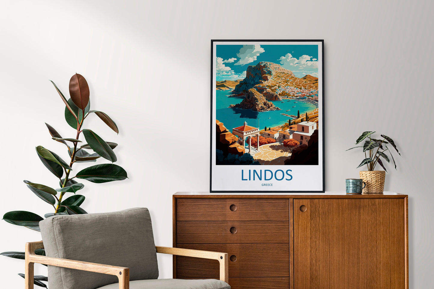 Lindos Travel Print Wall Art Lindos Greece Wall Hanging Home Decoration Lindos Gift Art Lovers Wall Art Print Lindos Greece Wall Art