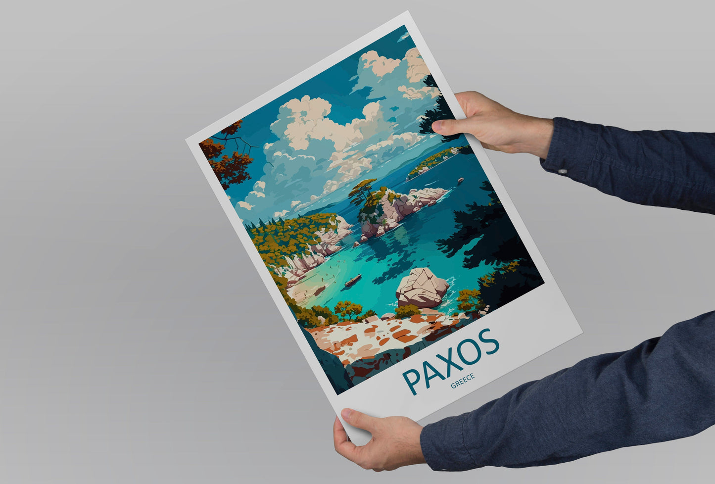 Paxos Travel Print Wall Art Paxos Greece Wall Hanging Home Decoration Paxos Gift Art Lovers Wall Art Print Paxos Greece Wall Art