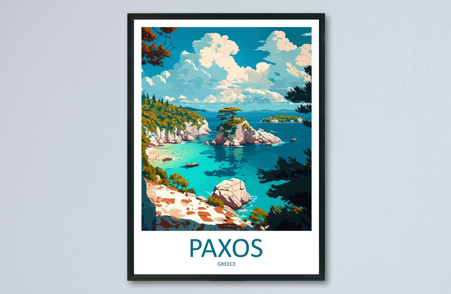 Paxos Travel Print Wall Art Paxos Greece Wall Hanging Home Decoration Paxos Gift Art Lovers Wall Art Print Paxos Greece Wall Art