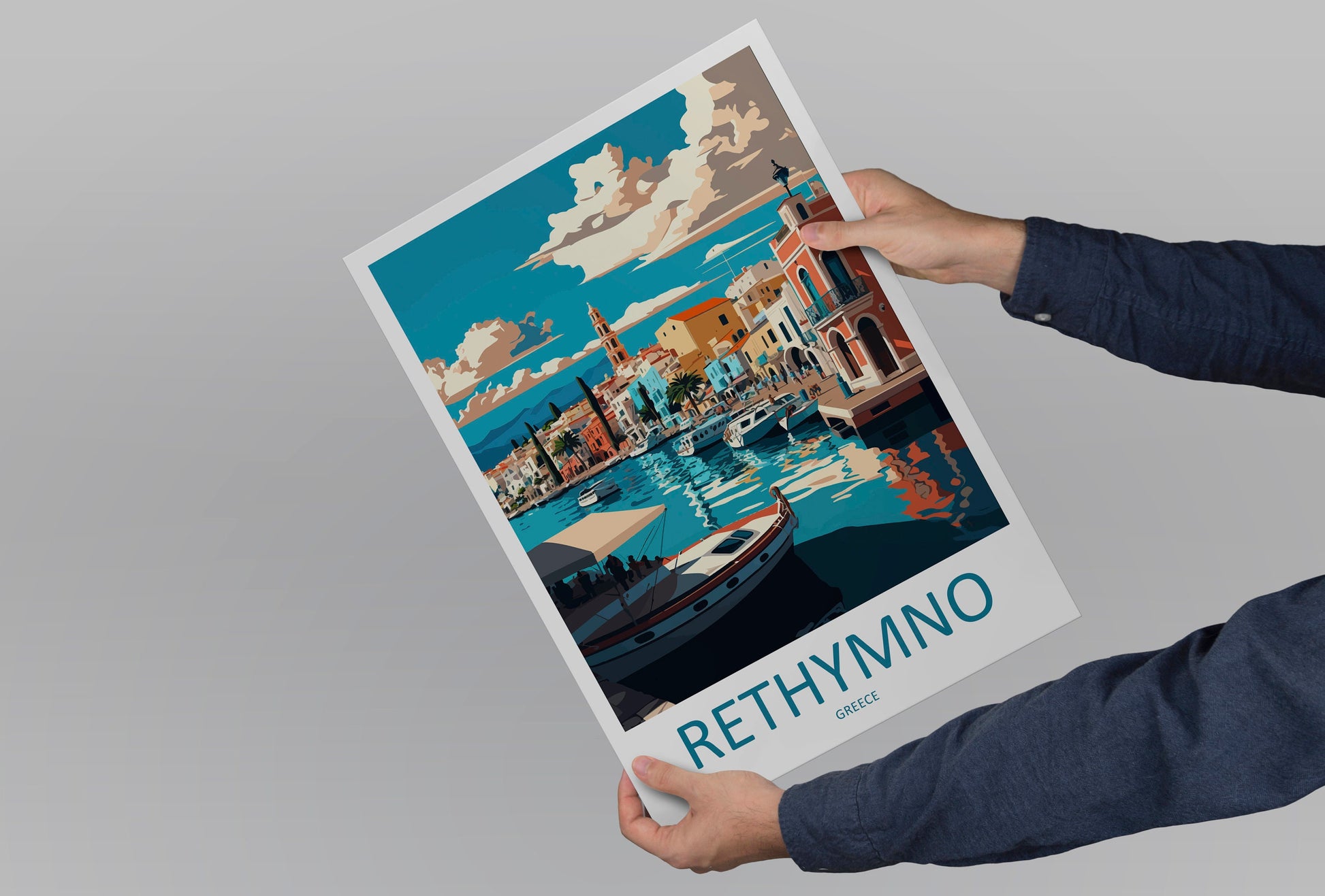 Rethymno Travel Print Wall Art Rethymno Greece Wall Hanging Home Decoration Rethymno Gift Art Lovers Wall Art Print Rethymno Greece Wall Art