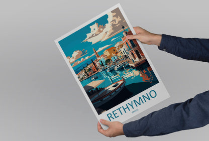 Rethymno Travel Print Wall Art Rethymno Greece Wall Hanging Home Decoration Rethymno Gift Art Lovers Wall Art Print Rethymno Greece Wall Art