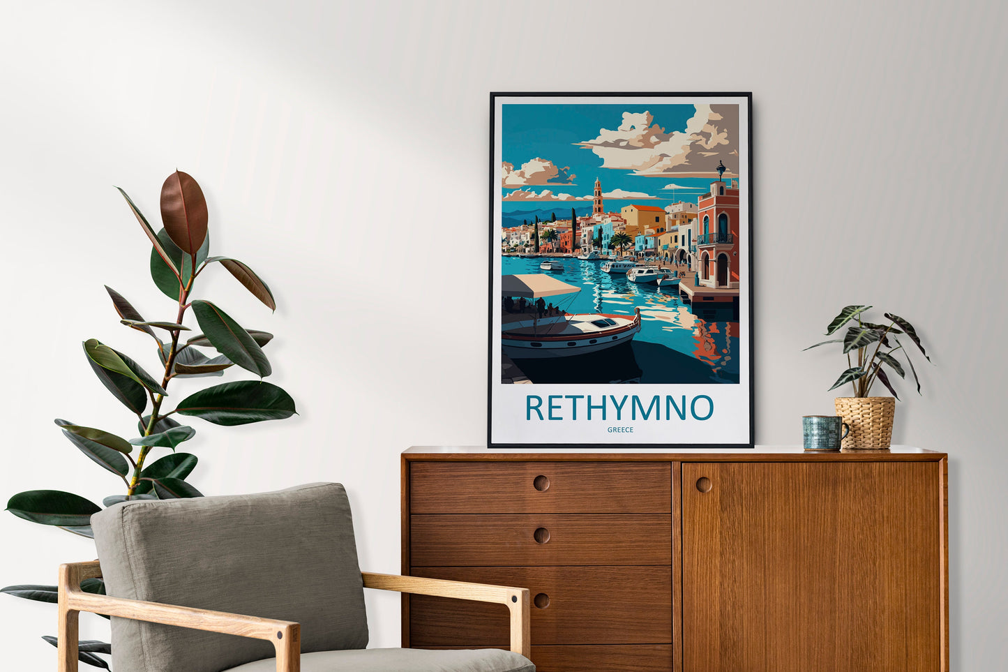 Rethymno Travel Print Wall Art Rethymno Greece Wall Hanging Home Decoration Rethymno Gift Art Lovers Wall Art Print Rethymno Greece Wall Art