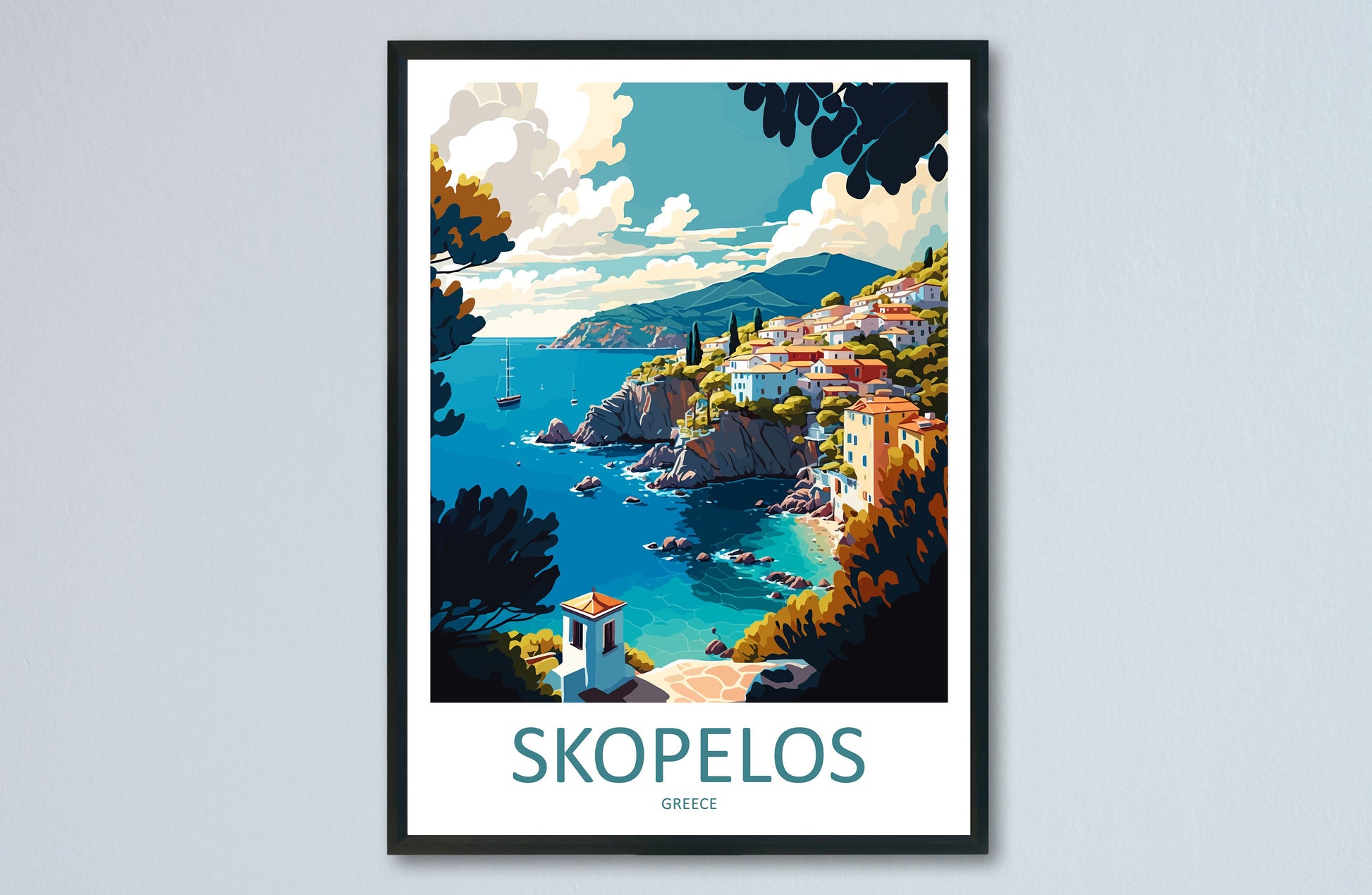 Skopelos Travel Print Wall Art Skopelos Greece Wall Hanging Home Decoration Skopelos Gift Art Lovers Wall Art Print Skopelos Greece Wall Art