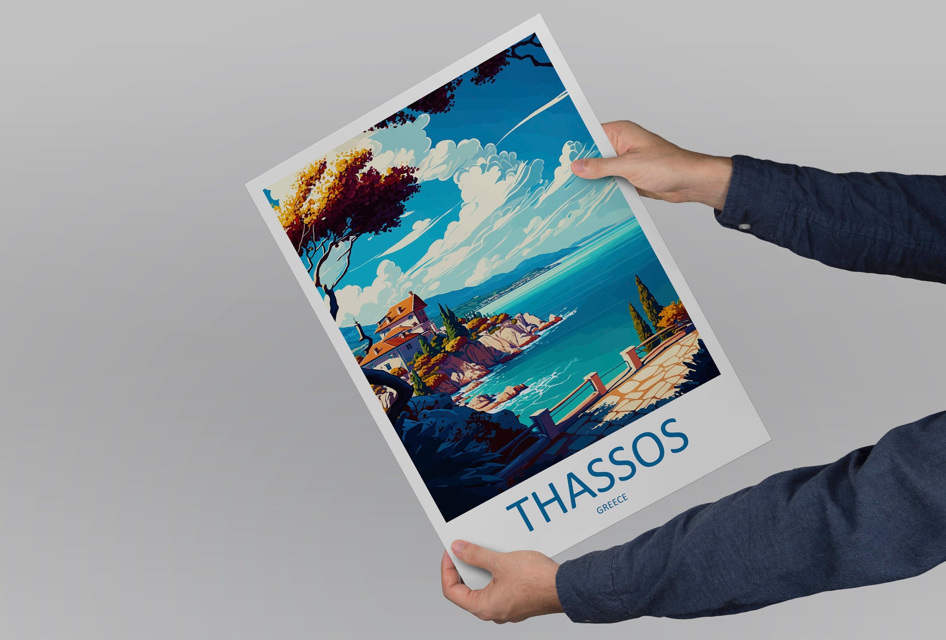 Thassos Travel Print Wall Art Thassos Greece Wall Hanging Home Decoration Thassos Gift Art Lovers Wall Art Print Thassos Greece Wall Art