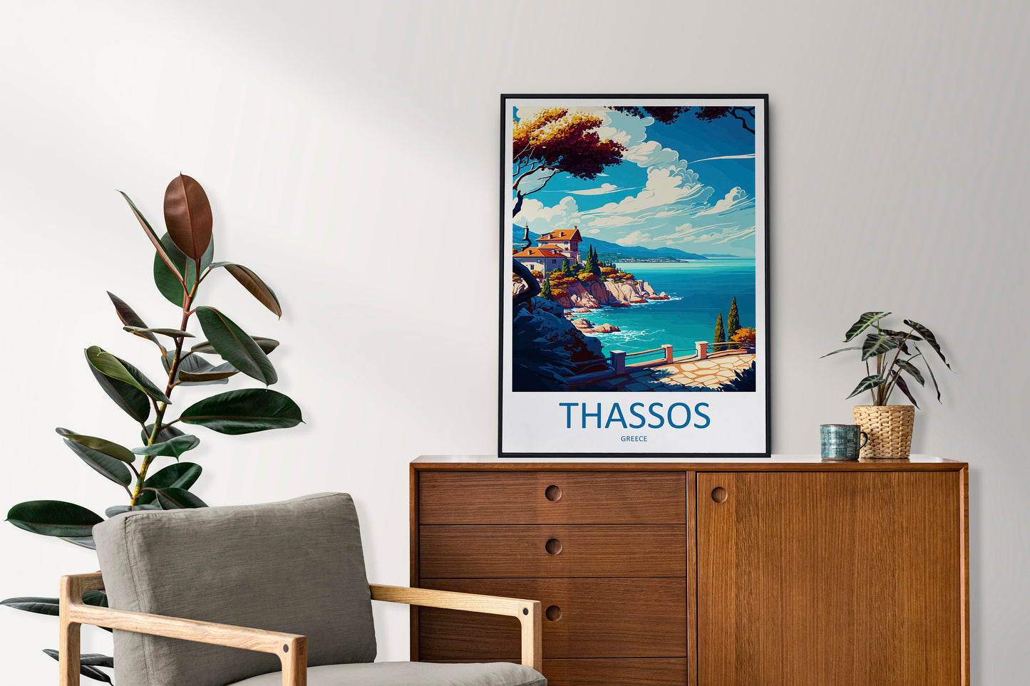 Thassos Travel Print Wall Art Thassos Greece Wall Hanging Home Decoration Thassos Gift Art Lovers Wall Art Print Thassos Greece Wall Art