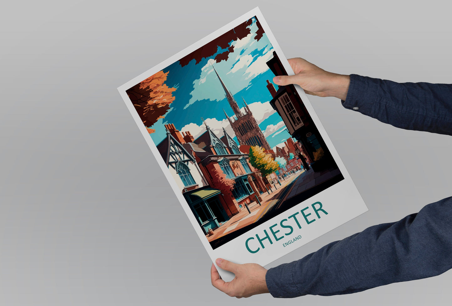 Chester Travel Print Wall Art Chester Wall Hanging Home Décor Chester Gift Art Lovers England Art Lover Gift Chester Art Wall Hanging