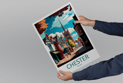 Chester Travel Print Wall Art Chester Wall Hanging Home Décor Chester Gift Art Lovers England Art Lover Gift Chester Art Wall Hanging
