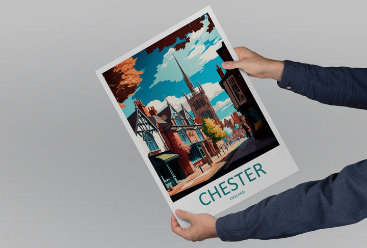 Chester Travel Print Wall Art Chester Wall Hanging Home Décor Chester Gift Art Lovers England Art Lover Gift Chester Art Wall Hanging