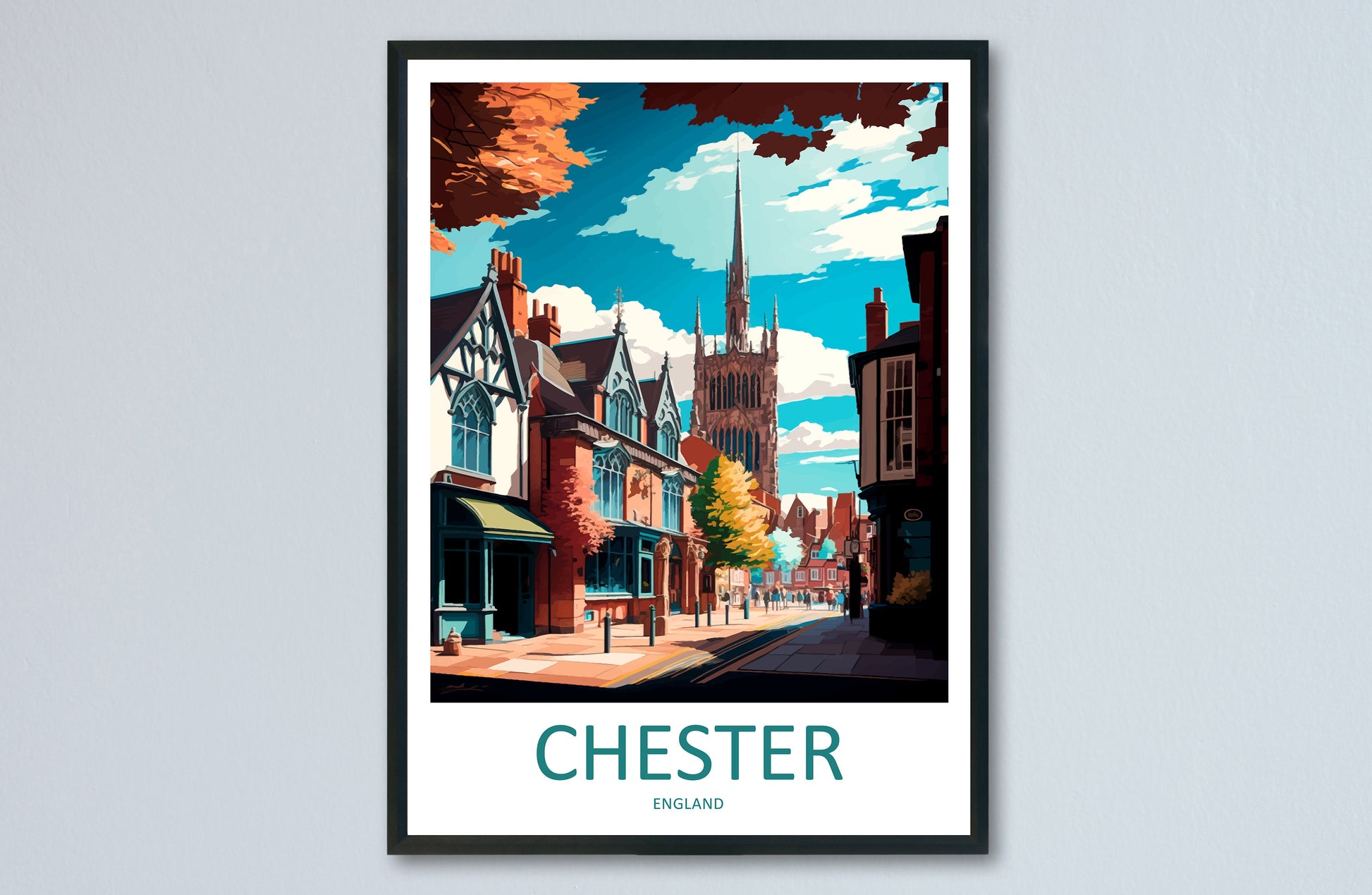 Chester Travel Print Wall Art Chester Wall Hanging Home Décor Chester Gift Art Lovers England Art Lover Gift Chester Art Wall Hanging
