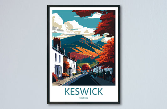 Keswick Travel Print Wall Art Keswick Wall Hanging Home Décor Keswick Gift Art Lovers England Art Lover Gift Keswick Art Wall Hanging