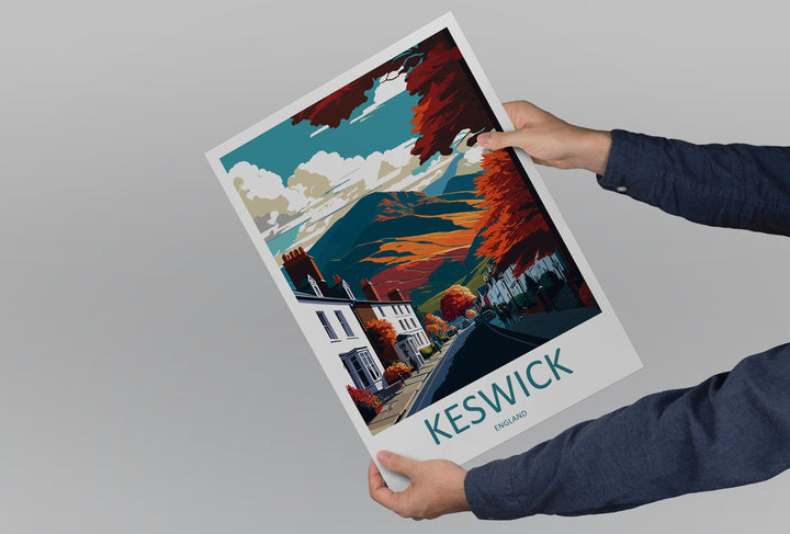 Keswick Travel Print Wall Art Keswick Wall Hanging Home Décor Keswick Gift Art Lovers England Art Lover Gift Keswick Art Wall Hanging