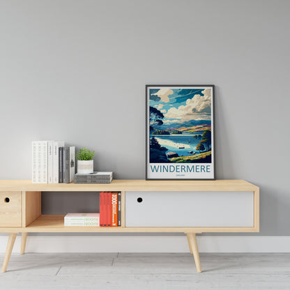 Windermere Travel Print Wall Art Windermere Wall Hanging Home Décor Windermere Gift Art Lovers England Art Lover Gift Windermere Souvenir