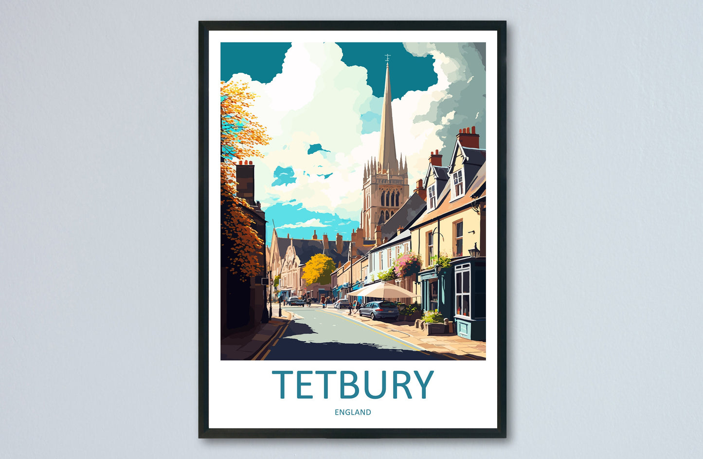 Tetbury Travel Print Wall Art Tetbury Wall Hanging Home Décor Tetbury Gift Art Lovers England Art Lover Gift Tetbury Travel Souvenir