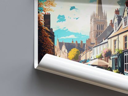Tetbury Travel Print Wall Art Tetbury Wall Hanging Home Décor Tetbury Gift Art Lovers England Art Lover Gift Tetbury Travel Souvenir