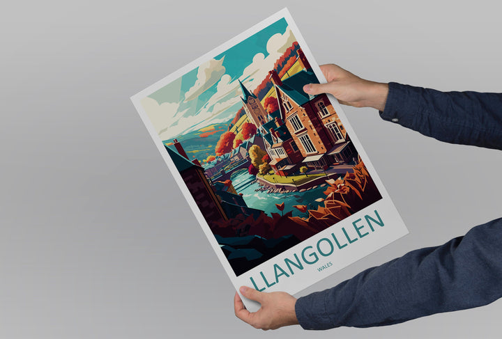 Llangollen Travel Print Wall Art Llangollen Wall Hanging Home Décor Llangollen Gift Art Lovers Welsh Art Lover Gift Wales Wall Art