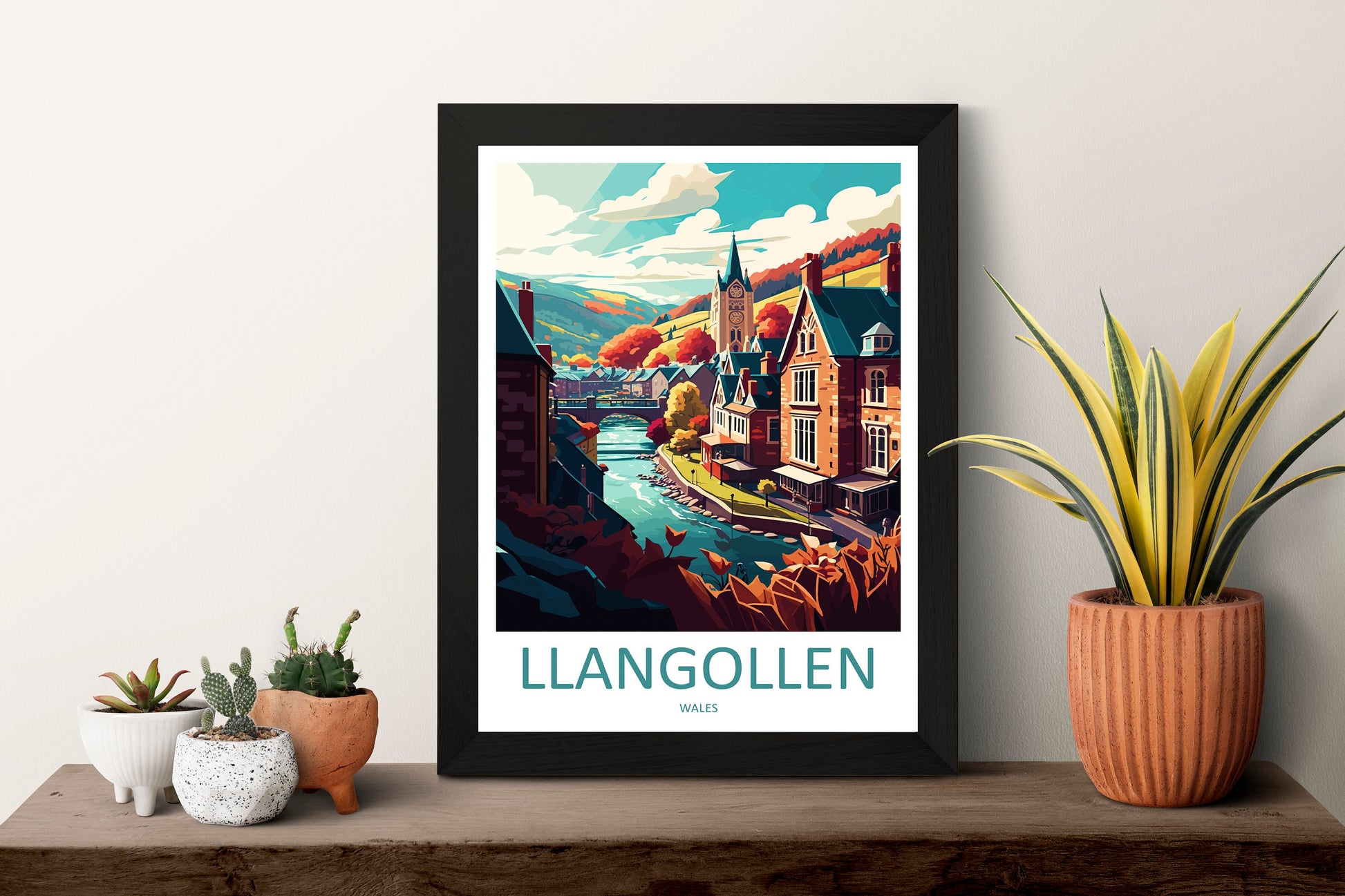 Llangollen Travel Print Wall Art Llangollen Wall Hanging Home Décor Llangollen Gift Art Lovers Welsh Art Lover Gift Wales Wall Art