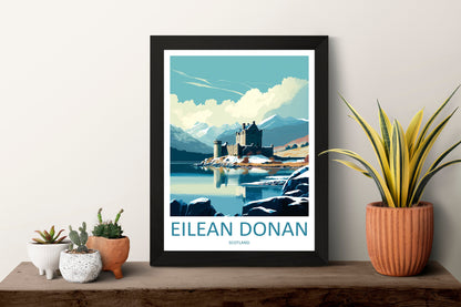 Eilean Donan Travel Print Wall Art Eilean Donan Wall Hanging Home Décor Eilean Donan Gift Art Lovers Scotland Art Lover Gift Eilean Donan