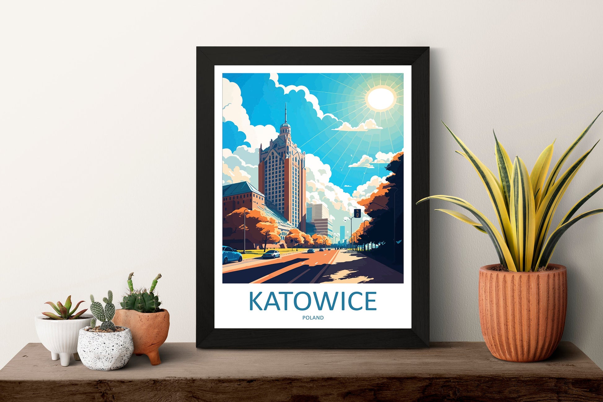 Katowice Travel Print Wall Art Katowice Wall Hanging Home Décor Katowice Gift Art Lovers Poland Art Lover Gift Katowice Travel Wall Art