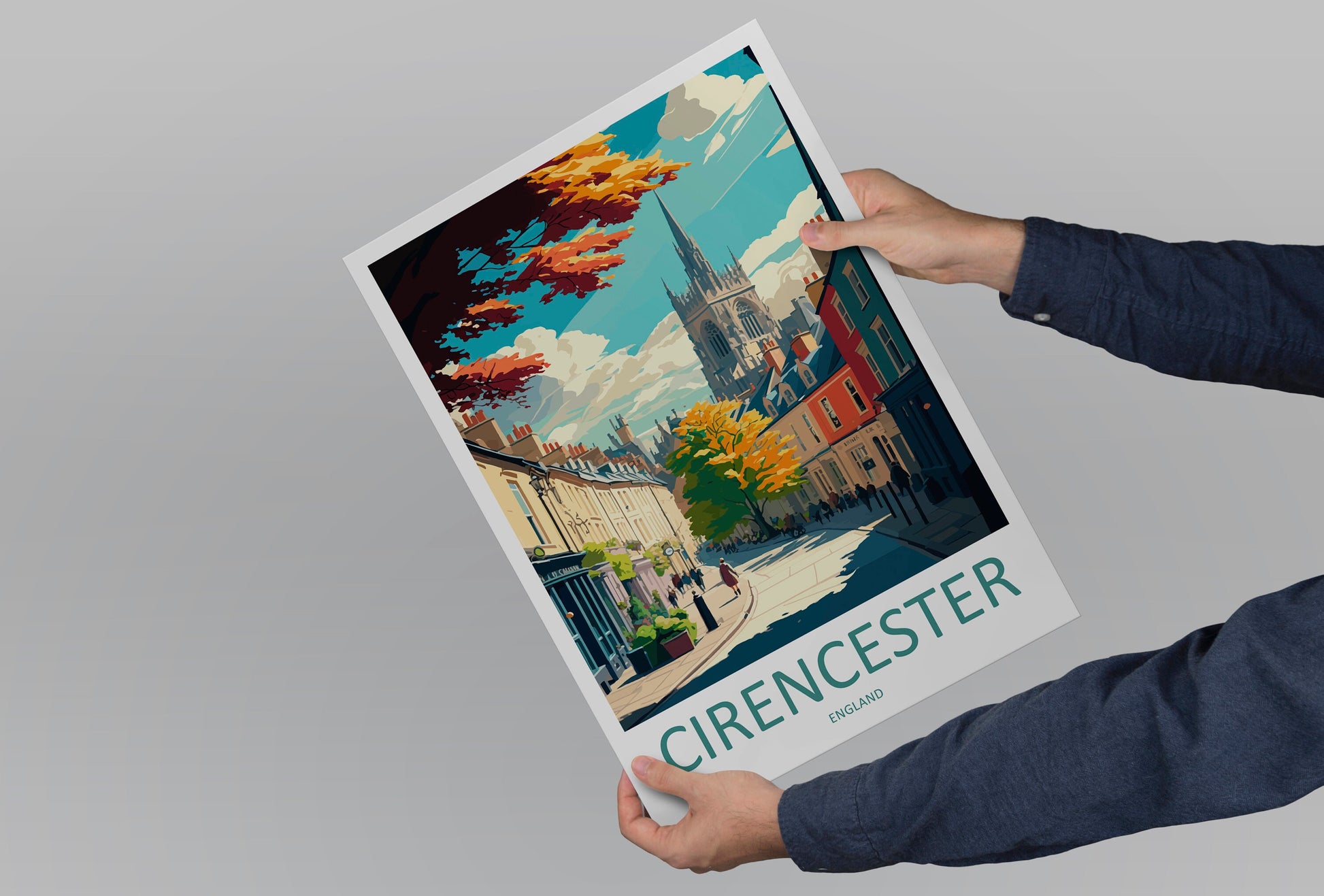 Cirencester Travel Print Wall Art Cirencester Wall Hanging Home Décor Cirencester Gift Art Lovers England Art Lover Gift Cirencester Travel