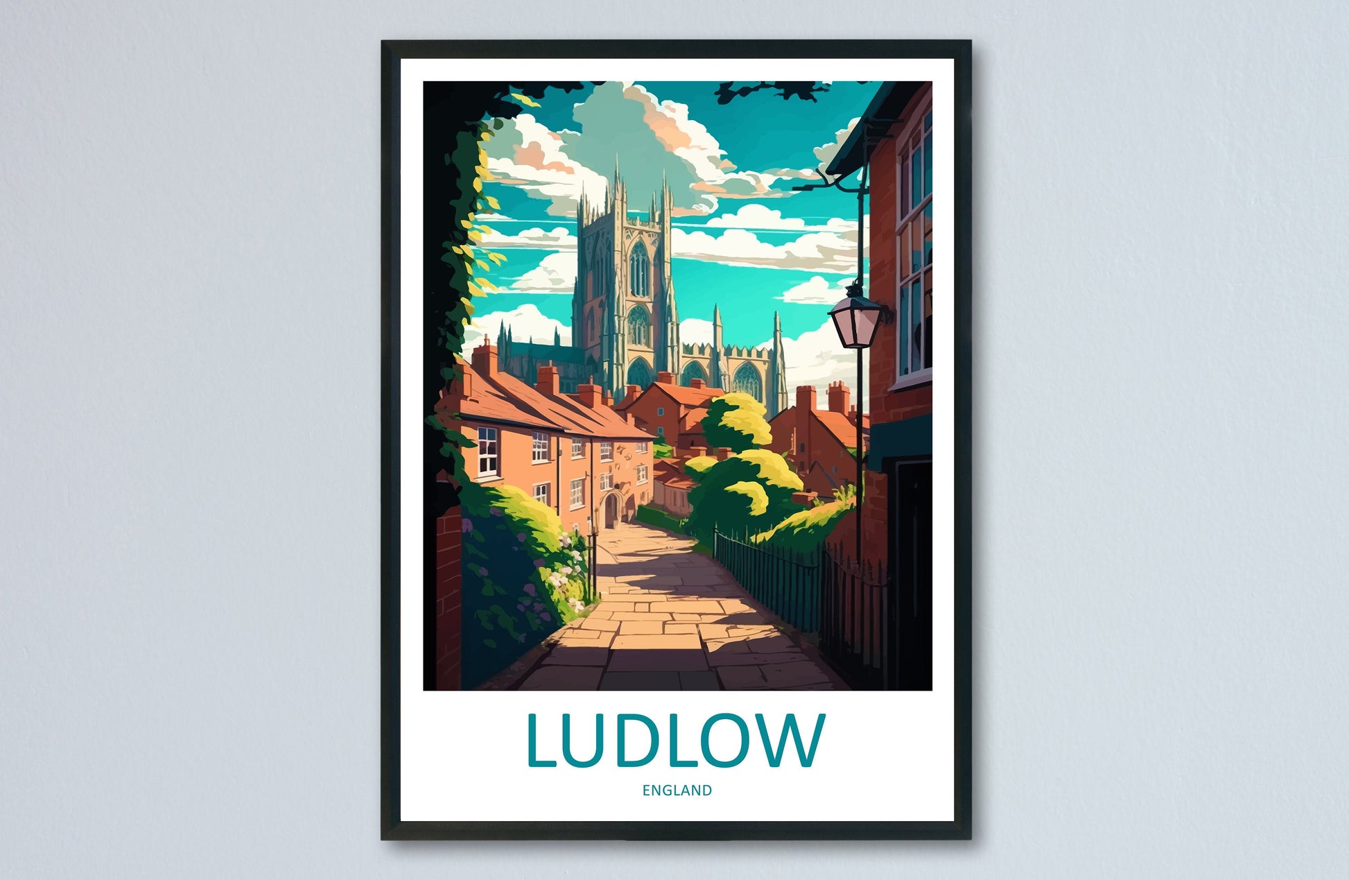 Ludlow Travel Print Wall Art Ludlow Wall Hanging Home Décor Ludlow Gift Art Lovers England Art Lover Gift Ludlow Travel Décor Ludlow Poster