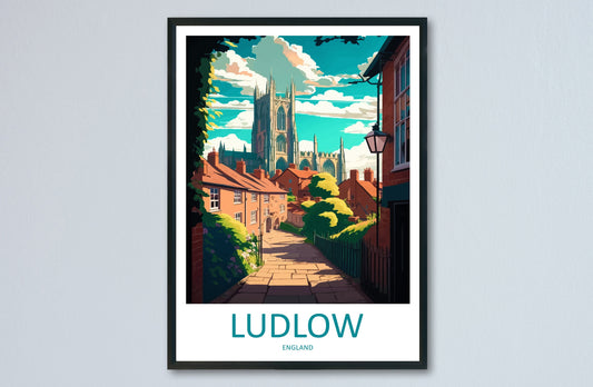 Ludlow Travel Print Wall Art Ludlow Wall Hanging Home Décor Ludlow Gift Art Lovers England Art Lover Gift Ludlow Travel Décor Ludlow Poster