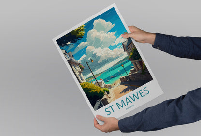 St Mawes Travel Print Wall Art St Mawes Wall Hanging Home Décor St Mawes Gift Art Lovers England Art Lover Gift St Mawes Travel Décor