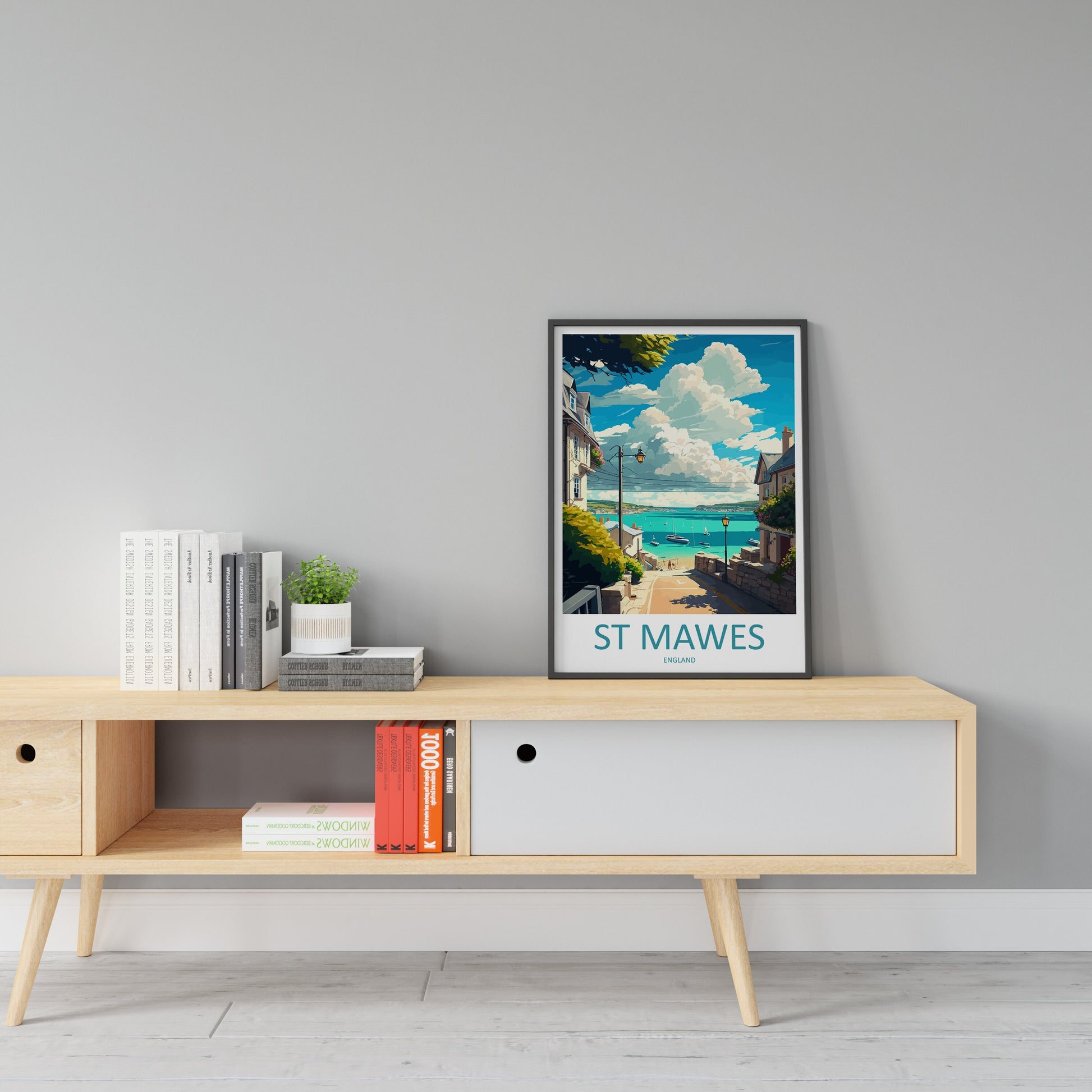 St Mawes Travel Print Wall Art St Mawes Wall Hanging Home Décor St Mawes Gift Art Lovers England Art Lover Gift St Mawes Travel Décor