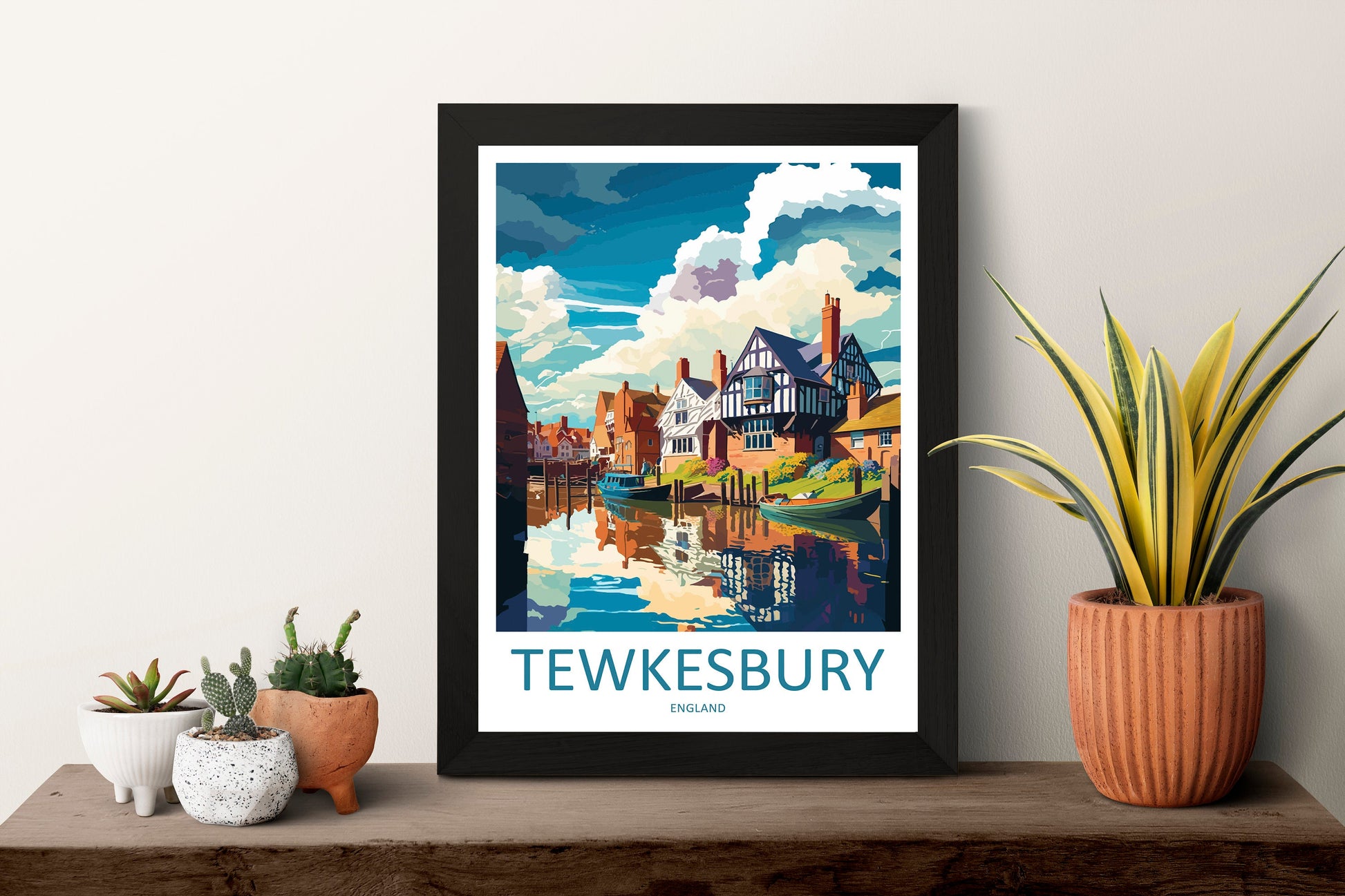 Tewkesbury Travel Print Wall Art Tewkesbury Wall Hanging Home Décor Tewkesbury Gift Art Lovers England Art Lover Gift Tewkesbury Travel Déco