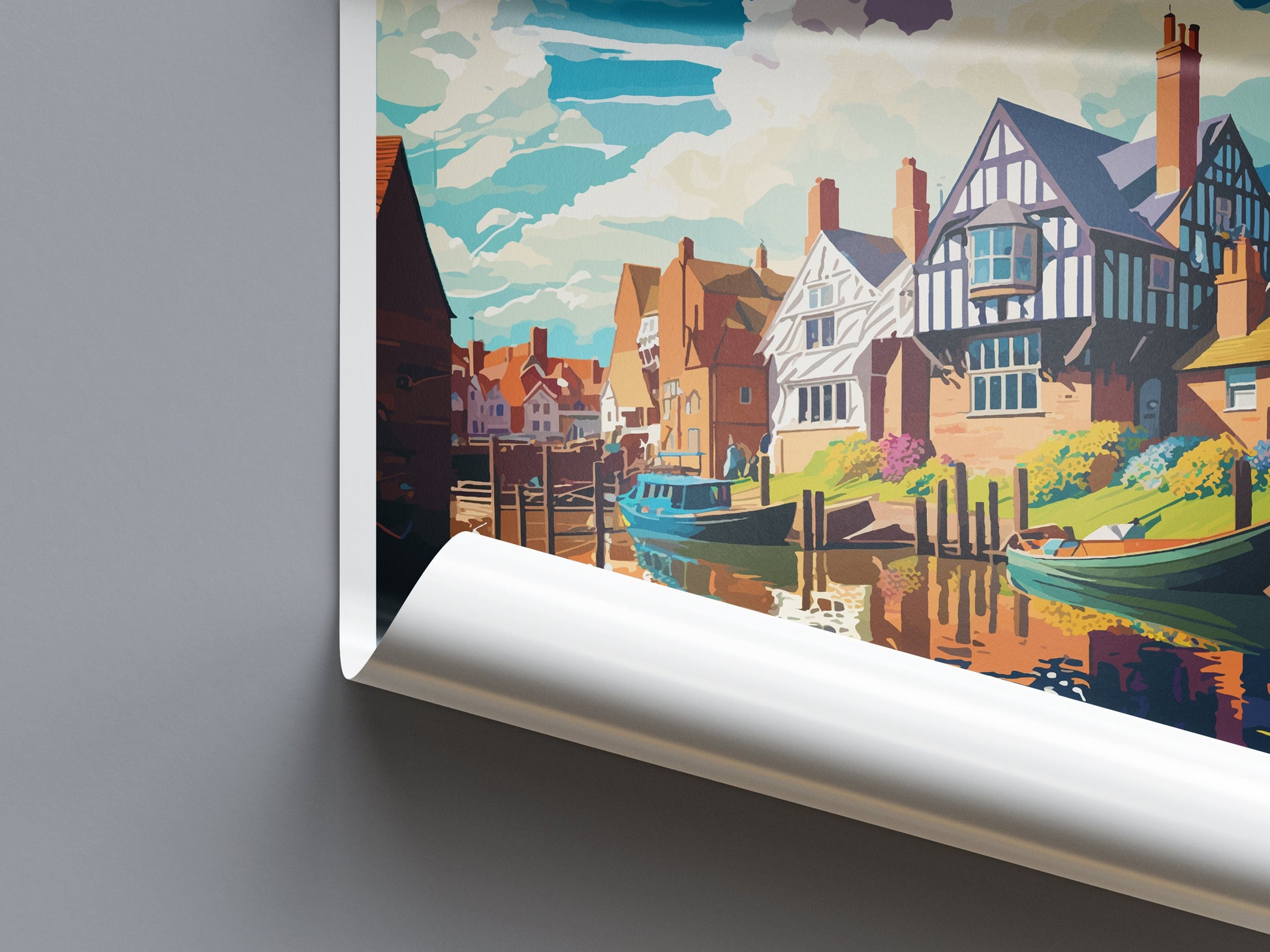 Tewkesbury Travel Print Wall Art Tewkesbury Wall Hanging Home Décor Tewkesbury Gift Art Lovers England Art Lover Gift Tewkesbury Travel Déco