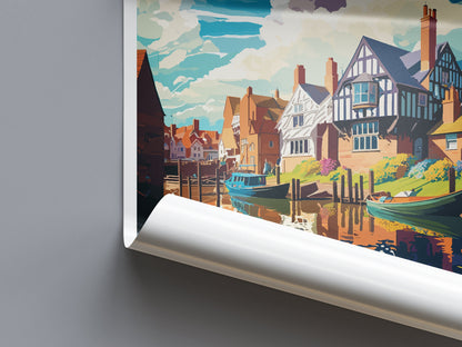 Tewkesbury Travel Print Wall Art Tewkesbury Wall Hanging Home Décor Tewkesbury Gift Art Lovers England Art Lover Gift Tewkesbury Travel Déco
