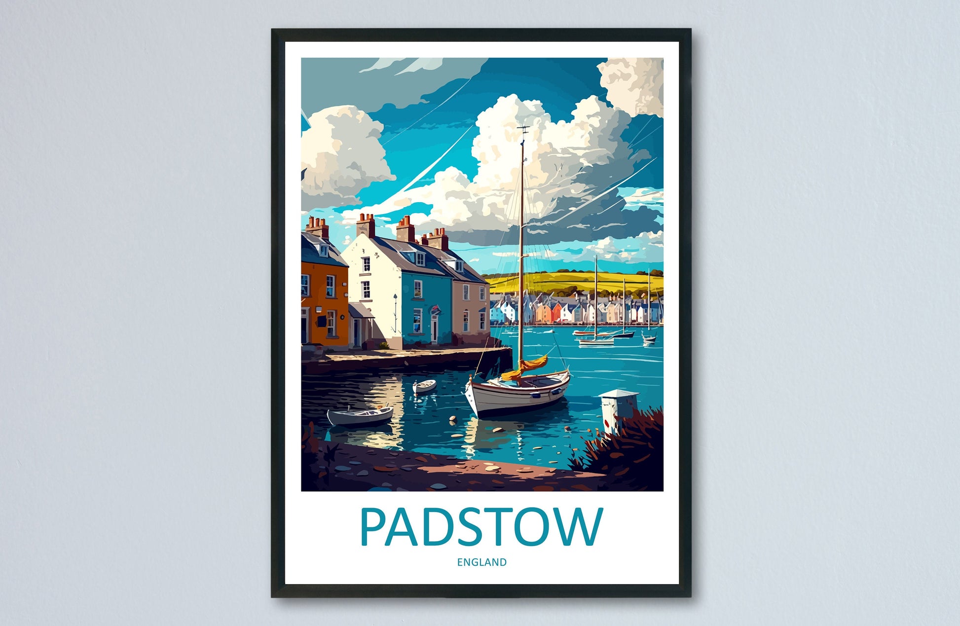 Padstow Travel Print Wall Art Padstow Wall Hanging Home Décor Padstow Gift Art Lovers England Art Lover Gift Padstow Harbour Wall Art