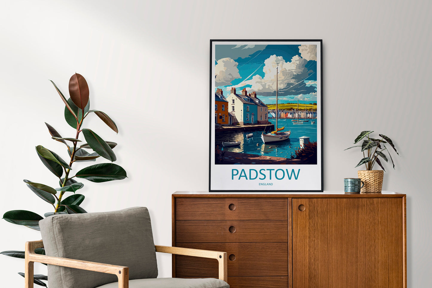 Padstow Travel Print Wall Art Padstow Wall Hanging Home Décor Padstow Gift Art Lovers England Art Lover Gift Padstow Harbour Wall Art