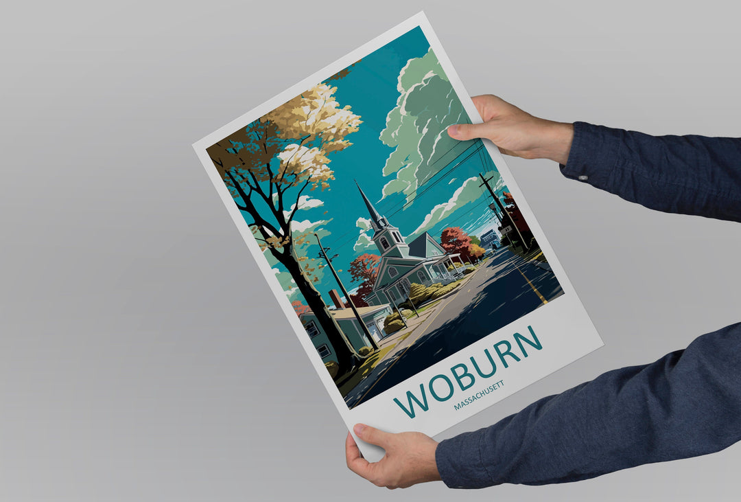 Woburn Travel Print Wall Art Woburn Wall Hanging Home Décor Woburn Gift Art Lovers Massachusetts Art Lover Gift Woburn Wall Art