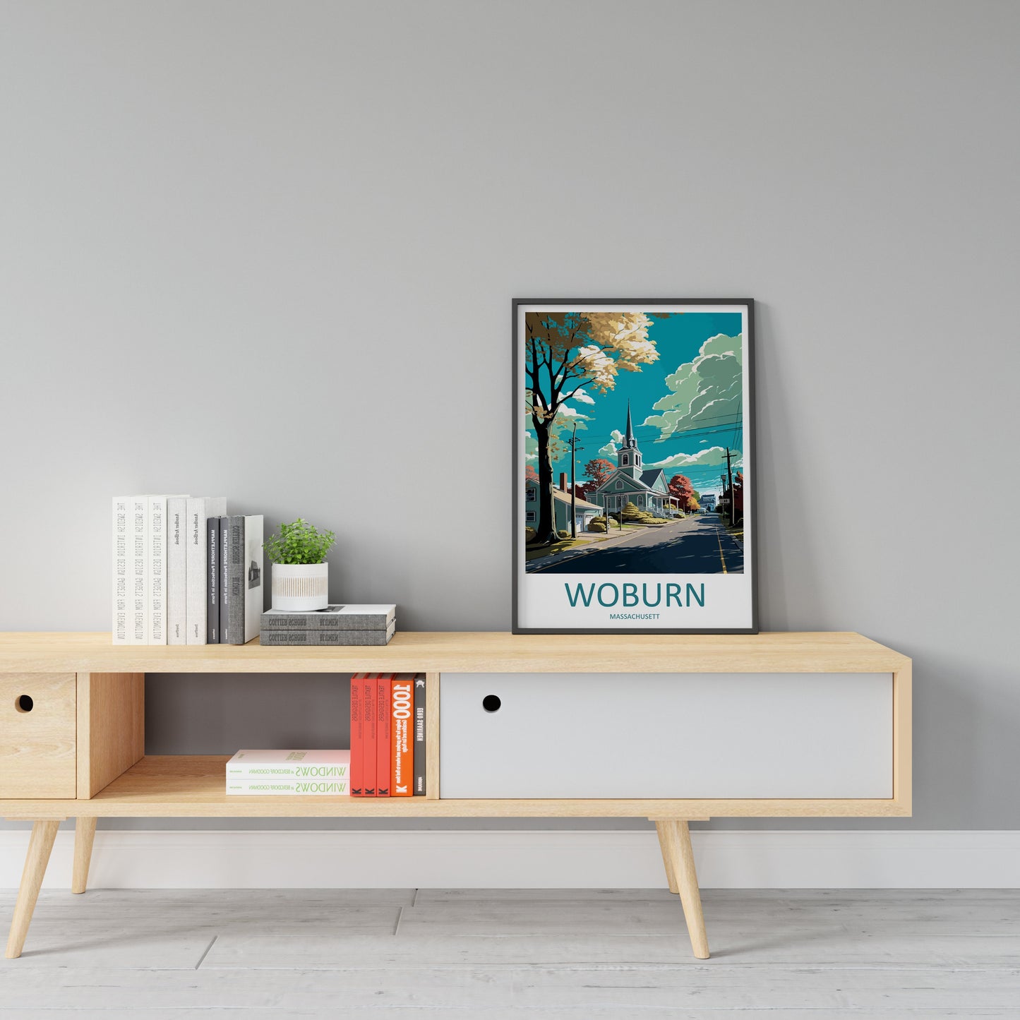Woburn Travel Print Wall Art Woburn Wall Hanging Home Décor Woburn Gift Art Lovers Massachusetts Art Lover Gift Woburn Wall Art