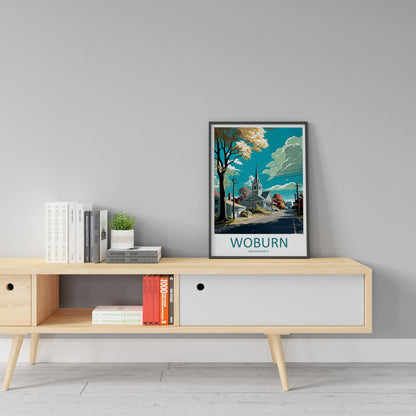 Woburn Travel Print Wall Art Woburn Wall Hanging Home Décor Woburn Gift Art Lovers Massachusetts Art Lover Gift Woburn Wall Art