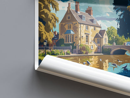 Bourton On The Water Travel Print Wall Art Bourton On The Water Wall Hanging Home Décor Bourton On The Water Gift Art Lovers England Art