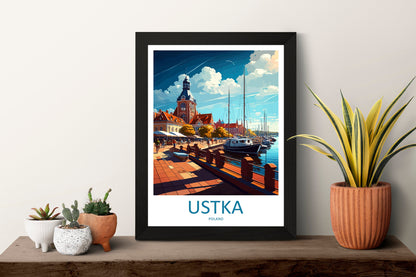 Ustka Travel Print Wall Art Ustka Wall Hanging Home Décor Ustka Gift Art Lovers Poland Art Lover Gift Ustka Travel Wall Art