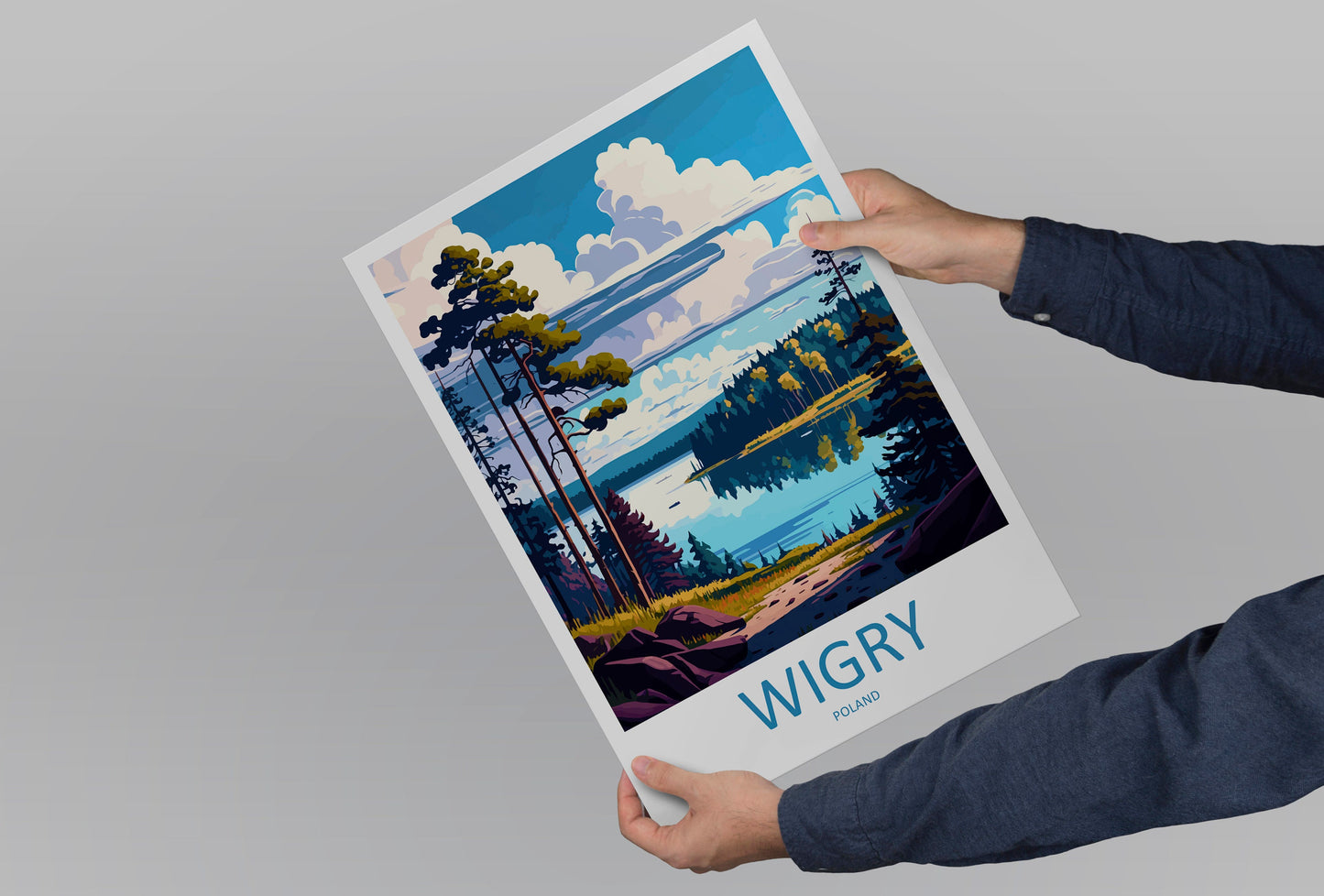 Wigry Travel Print Wall Art Wigry Wall Hanging Home Décor Wigry Gift Art Lovers Poland Art Lover Gift Wigry Travel Wall Art