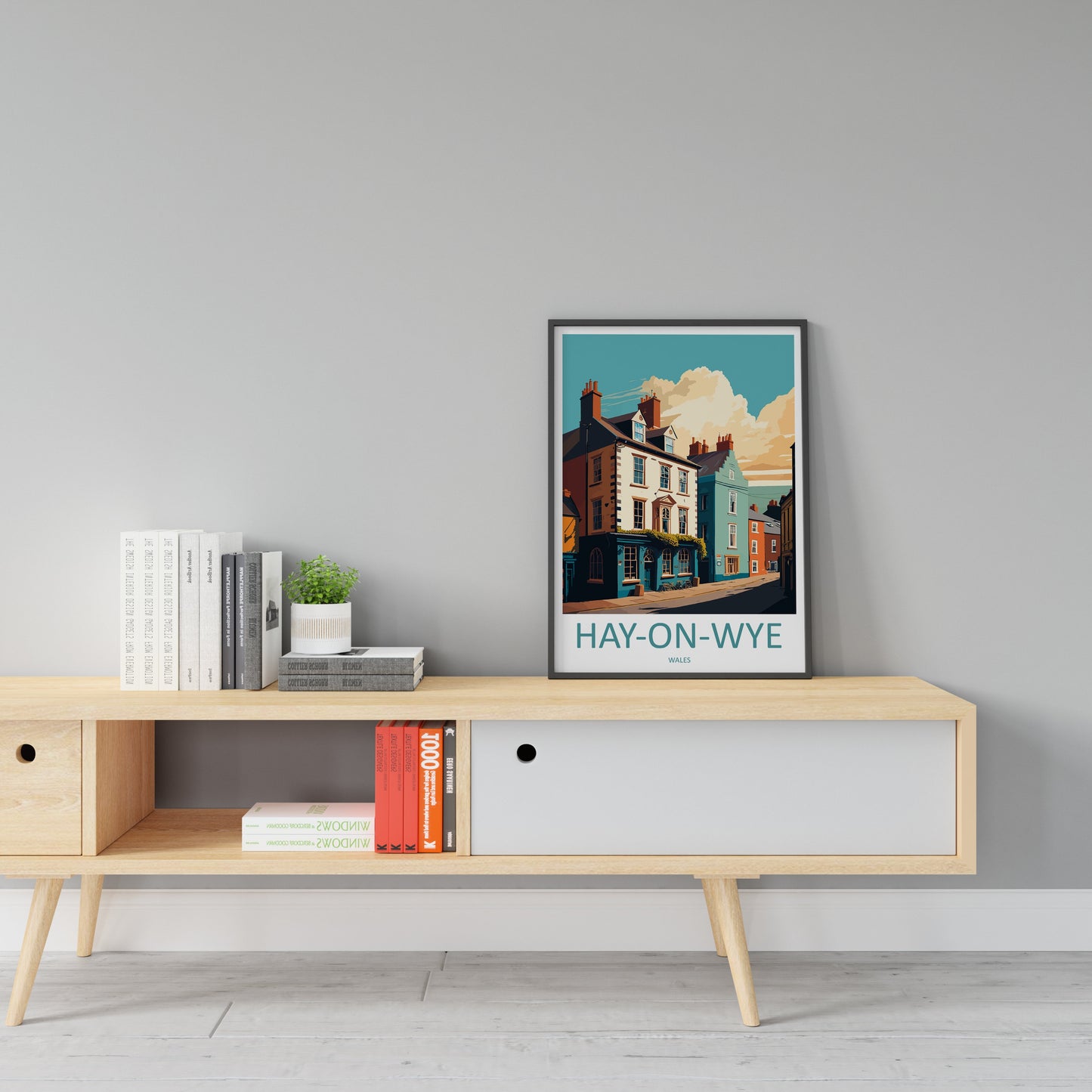 Hay-On-Wye Travel Print Wall Art Hay-On-Wye Wall Hanging Home Décor Hay-On-Wye Gift Art Lovers Welsh Art Lover Gift Hay-On-Wye Travel Gift
