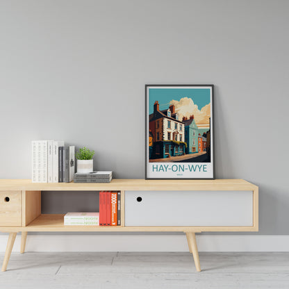 Hay-On-Wye Travel Print Wall Art Hay-On-Wye Wall Hanging Home Décor Hay-On-Wye Gift Art Lovers Welsh Art Lover Gift Hay-On-Wye Travel Gift