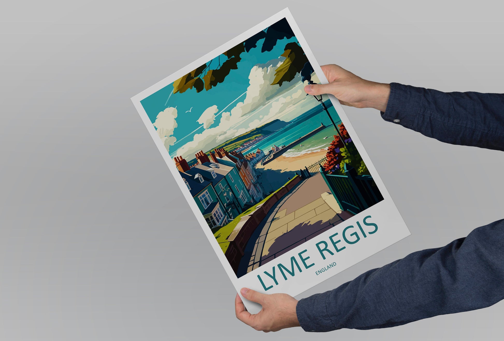 Lyme Regis Travel Print Wall Art Lyme Regis Wall Hanging Home Décor Lyme Regis Gift Art Lovers England Art Lover Gift Lyme Regis Travel Gift