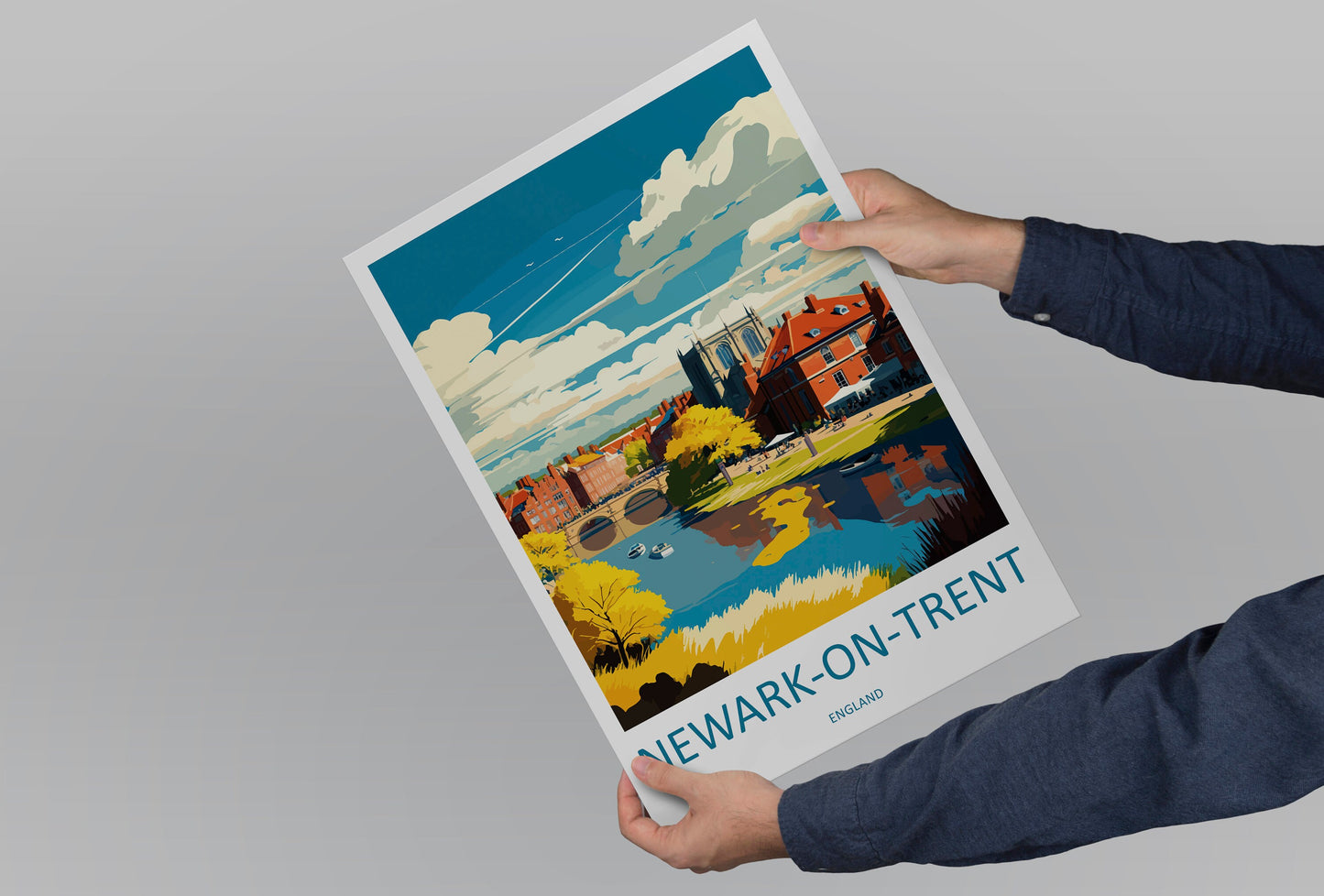 Newark-on-Trent Travel Print Wall Art Newark-on-Trent Wall Hanging Home Décor Newark-on-Trent Gift Art Lovers England Art Lover Gift