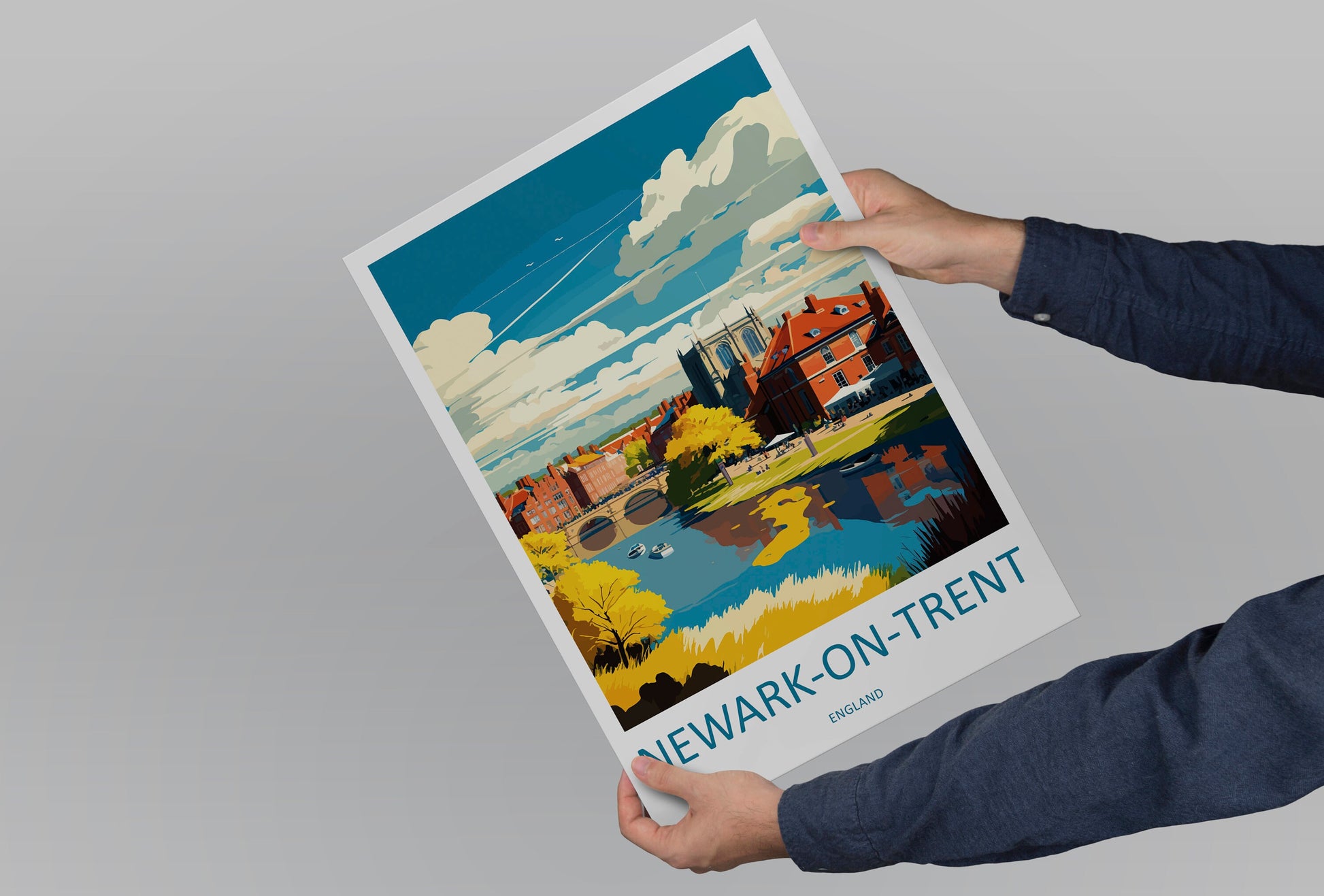 Newark-on-Trent Travel Print Wall Art Newark-on-Trent Wall Hanging Home Décor Newark-on-Trent Gift Art Lovers England Art Lover Gift