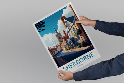 Sherborne Travel Print Wall Art Sherborne Wall Hanging Home Décor Sherborne Gift Art Lovers England Art Lover Gift Sherborne Travel Gift