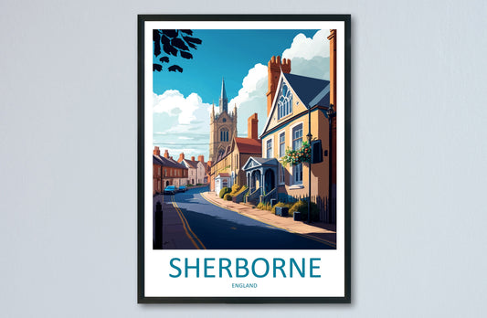 Sherborne Travel Print Wall Art Sherborne Wall Hanging Home Décor Sherborne Gift Art Lovers England Art Lover Gift Sherborne Travel Gift