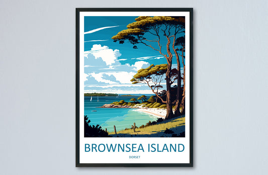Brownsea Island Travel Print Wall Art Brownsea Island Wall Hanging Home Décor Brownsea Island Gift Art Lovers England Art Lover Gift