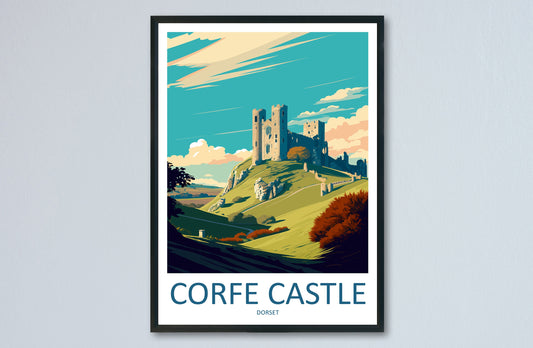 Corfe Castle Travel Print Wall Art Corfe Castle Wall Hanging Home Décor Corfe Castle Gift Art Lovers England Art Lover Gift Corfe Castle