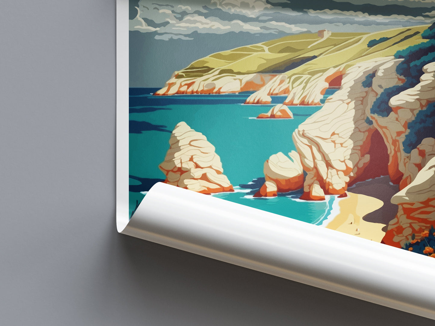 Lulworth Cove Travel Print Wall Art Lulworth Cove Wall Hanging Home Décor Lulworth Cove Gift Art Lovers England Art Lover Gift Lulworth Cove