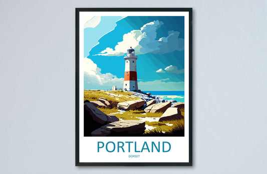 Portland Travel Print Wall Art Portland Wall Hanging Home Décor Portland Gift Art Lovers England Art Lover Gift Portland Lighthouse Artwork
