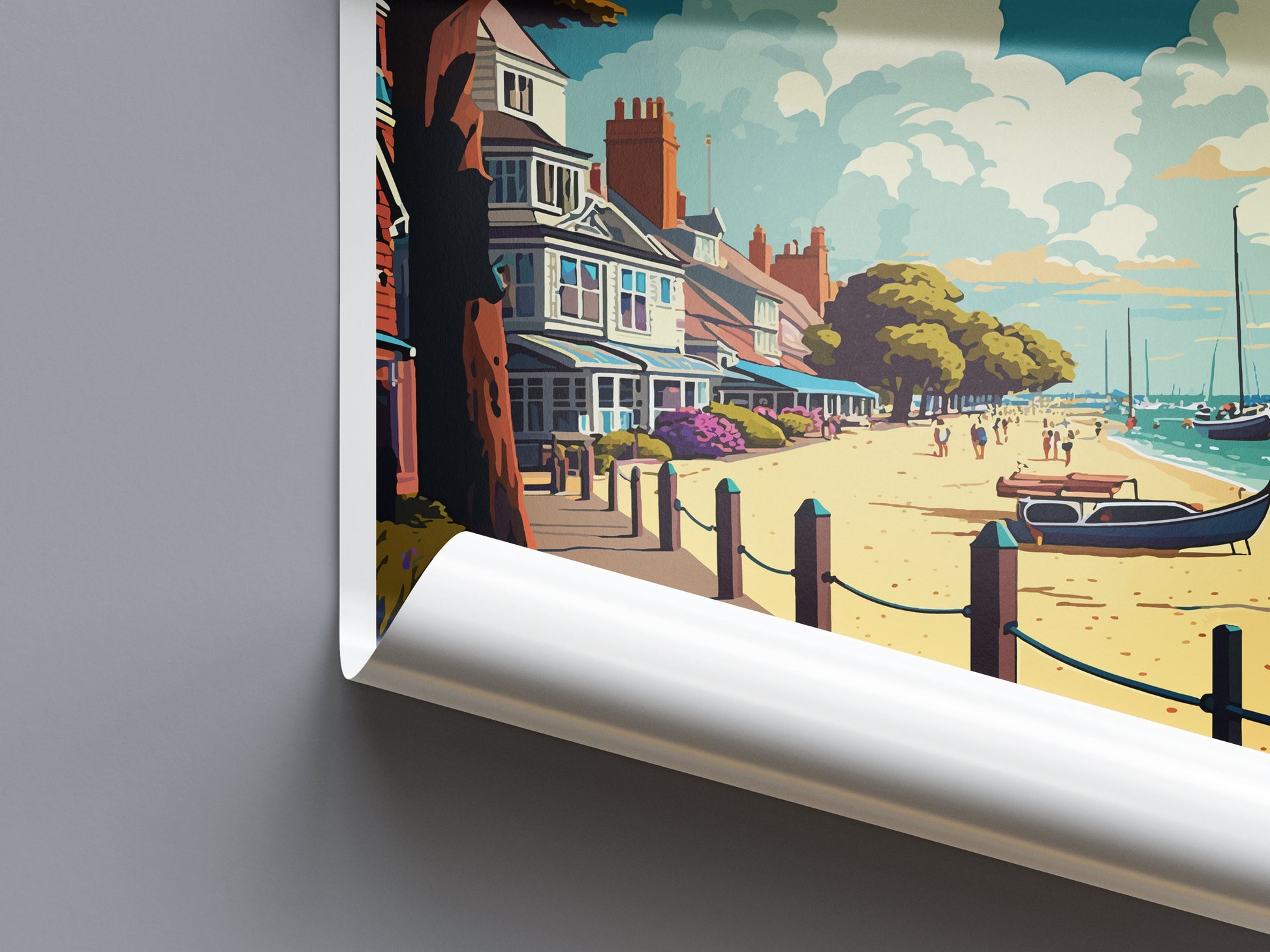 Sandbanks Travel Print Wall Art Sandbanks Wall Hanging Home Décor Sandbanks Gift Art Lovers England Art Lover Gift Sandbanks Artwork